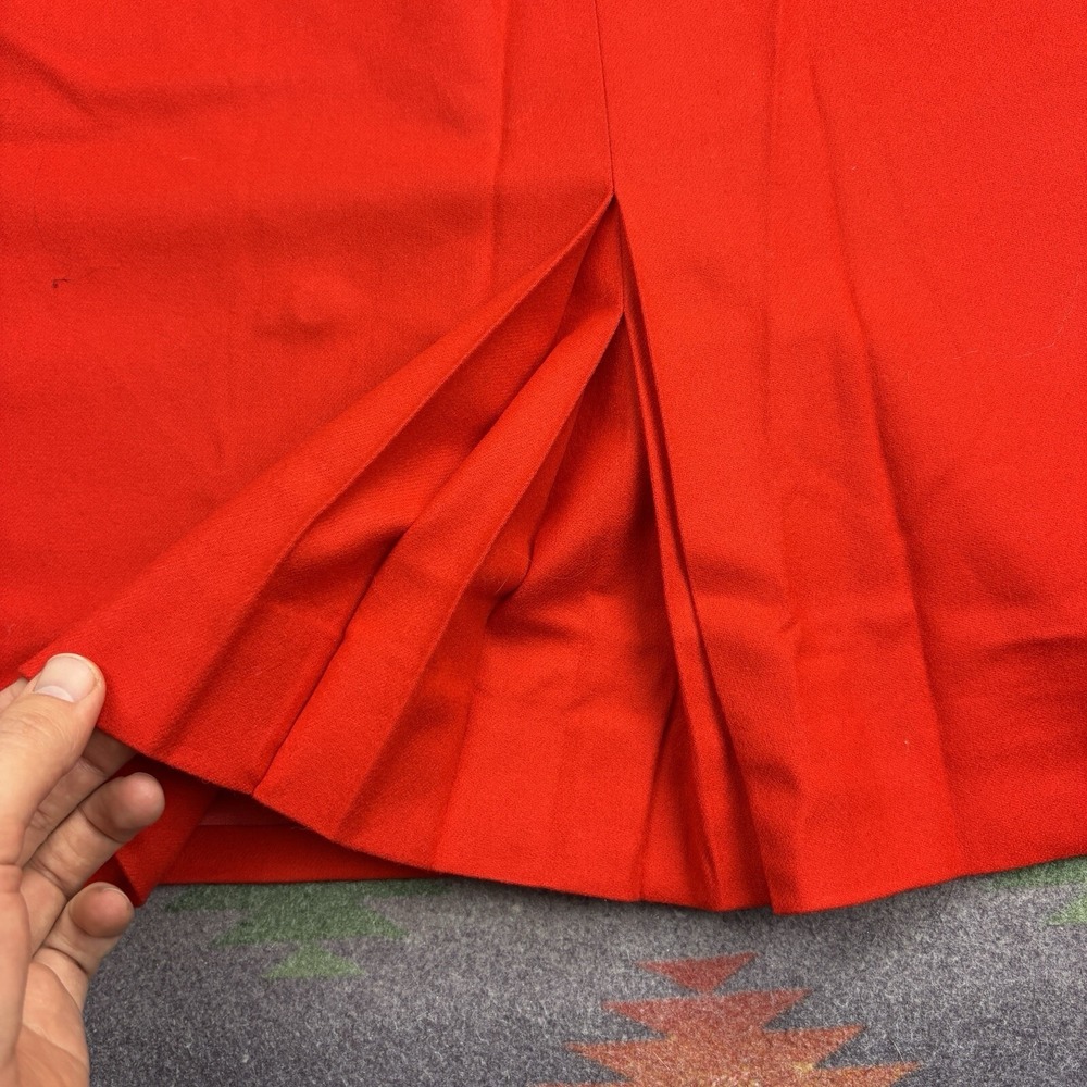 Vintage Pendleton Pencil Midi Skirt Women's 12 Red 100% Virgin Wool Pleated New - Picture 3 of 9